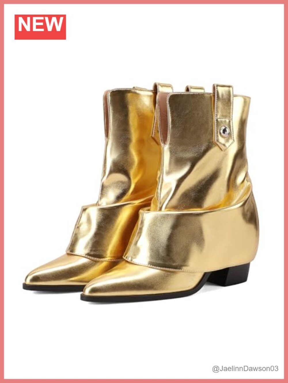 Women's Folded Ankle Boots Pointed Toe Chunky Heel Party Streetwear